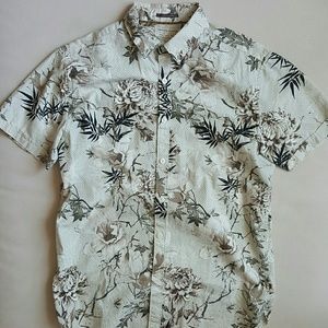 Denim & Flowers Hawaiian Shirt Bamboo Print